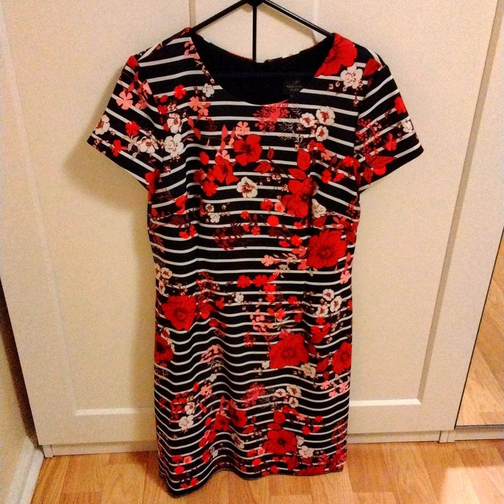 Adrianna Papell  floral sheath dress knee length (sz 14)